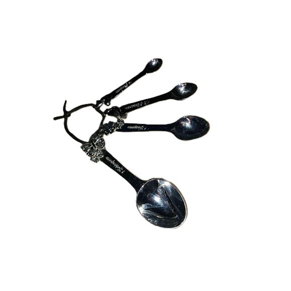 Decorative Handles Set Of 4 Measuring Spoons Metal - Picture 3 of 7